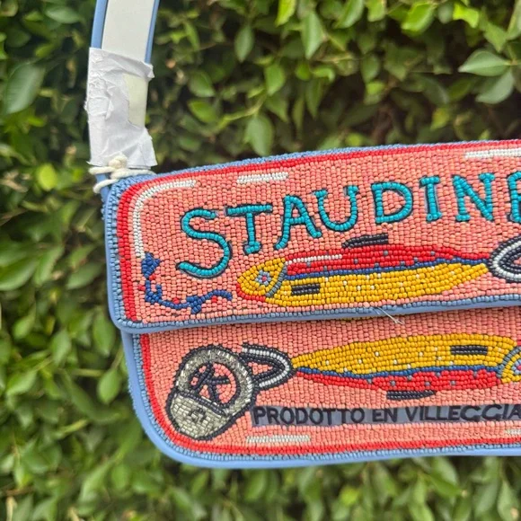 Staud TOMMY BEADED BAG STAUDINES PINK - Picture 2 of 5